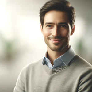 DALL·E 2024-05-10 14.55.49 - A photorealistic profile picture of a male speaker named Norman Pinterson. He is smiling warmly and dressed in professional attire, featuring a smart